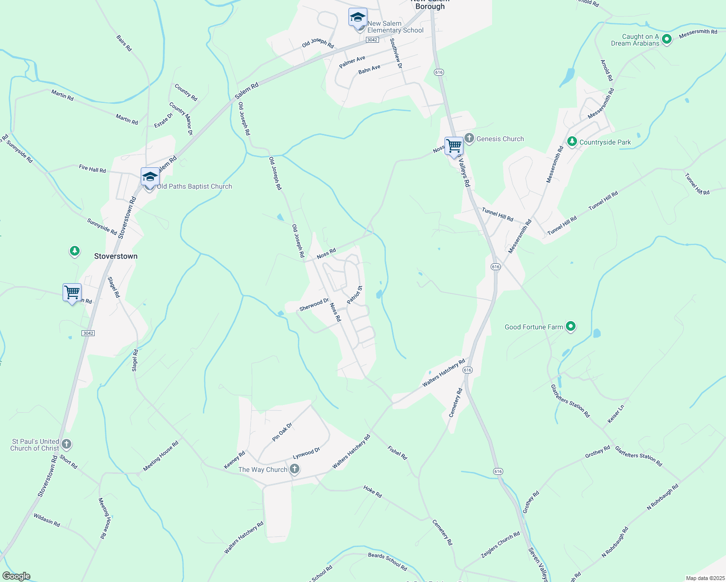 map of restaurants, bars, coffee shops, grocery stores, and more near 1989 Patriot Street in York