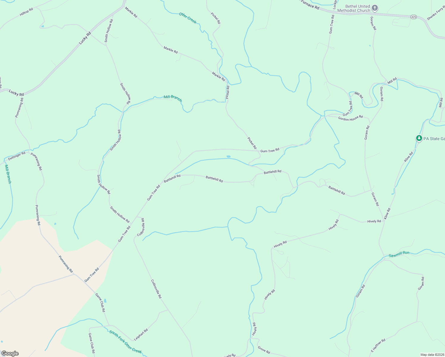 map of restaurants, bars, coffee shops, grocery stores, and more near 4193 Battlehill Road in Brogue
