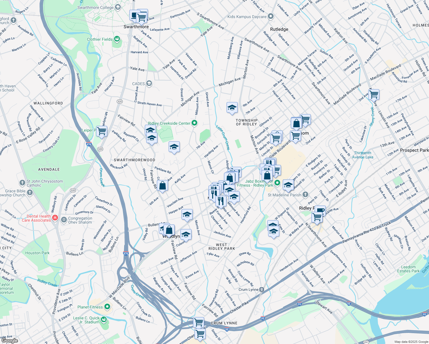 map of restaurants, bars, coffee shops, grocery stores, and more near 530 Manor Circle in Folsom