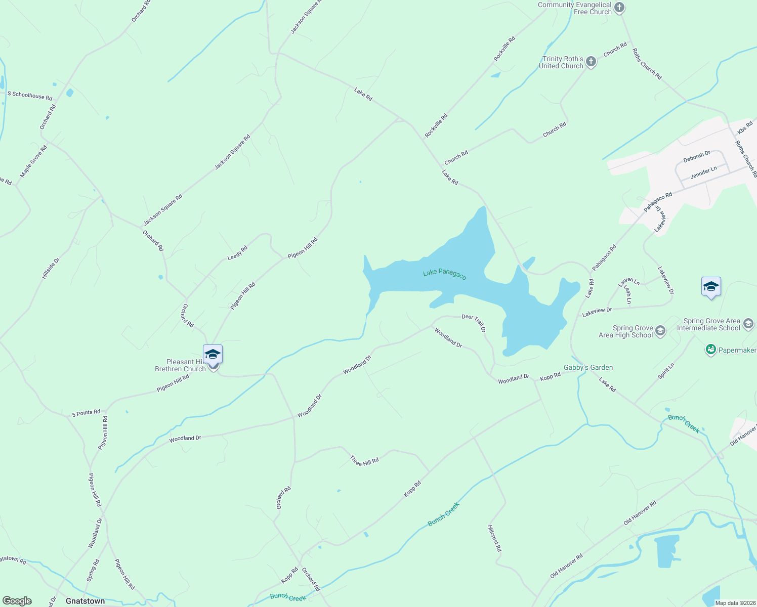 map of restaurants, bars, coffee shops, grocery stores, and more near 169 Acorn Road in Spring Grove