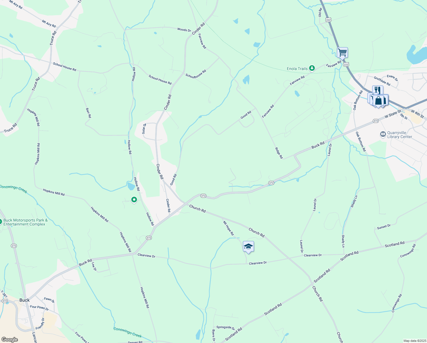 map of restaurants, bars, coffee shops, grocery stores, and more near 165 Good Road in New Providence