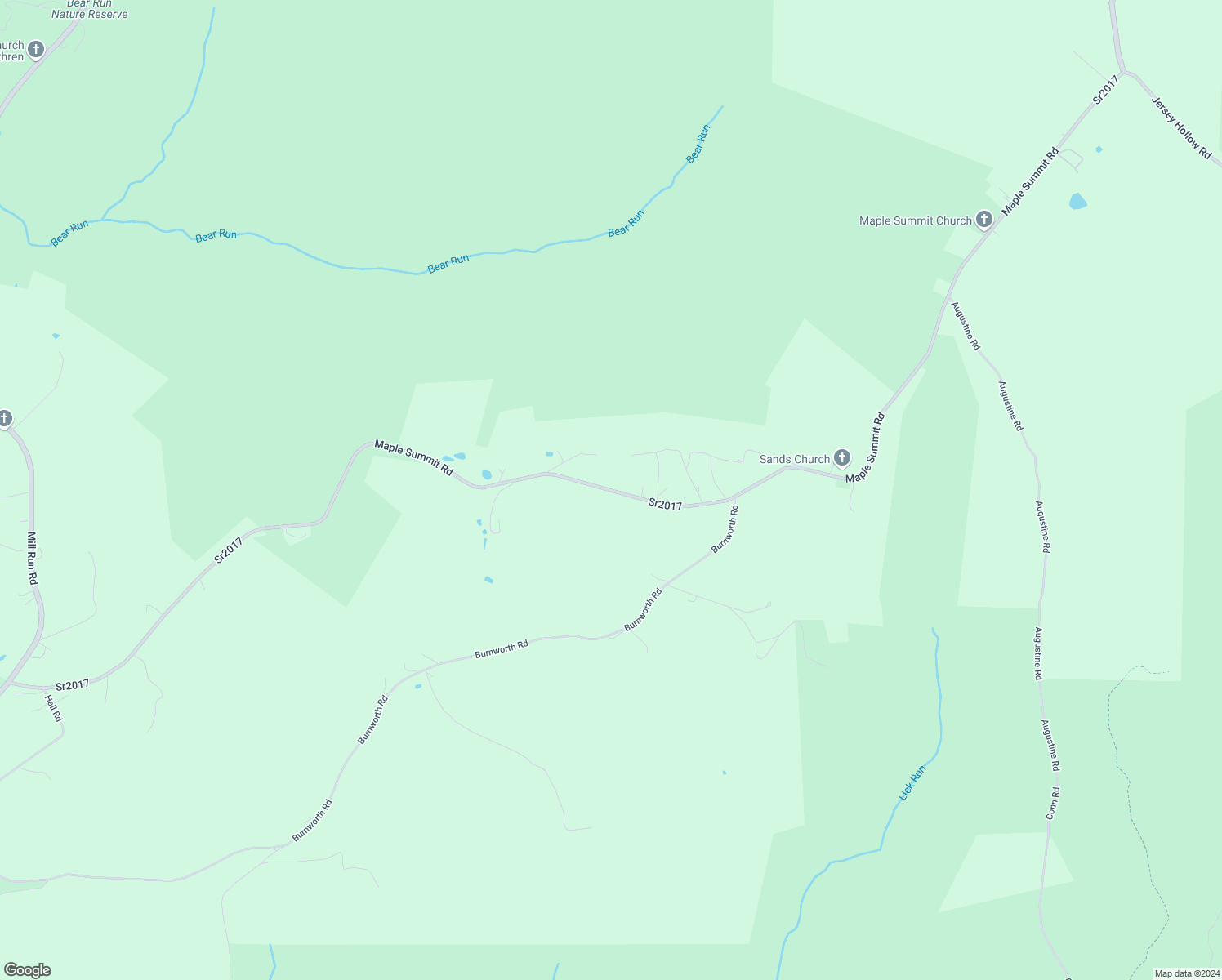 map of restaurants, bars, coffee shops, grocery stores, and more near Maple Summit Road in Fayette County
