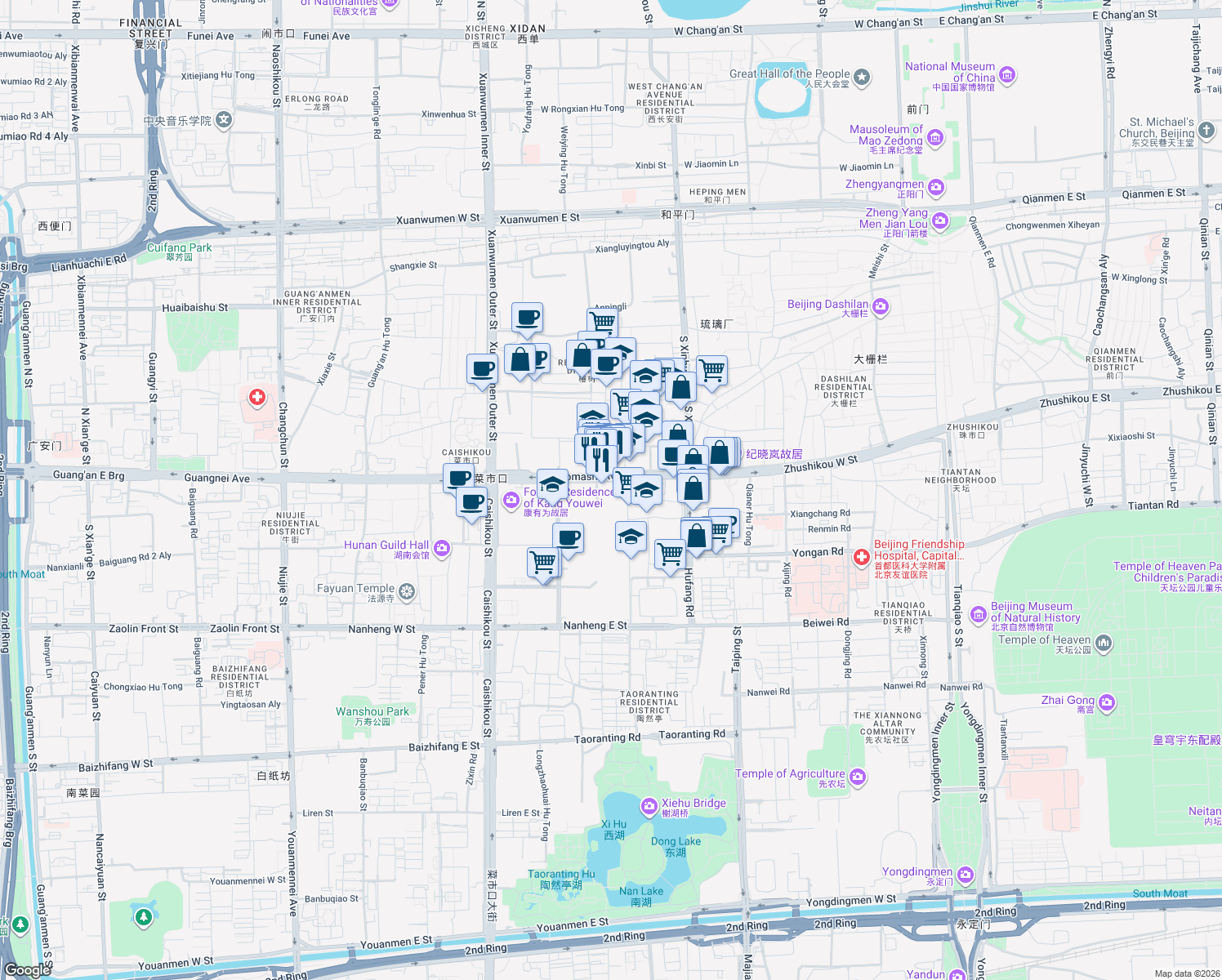 map of restaurants, bars, coffee shops, grocery stores, and more near in 