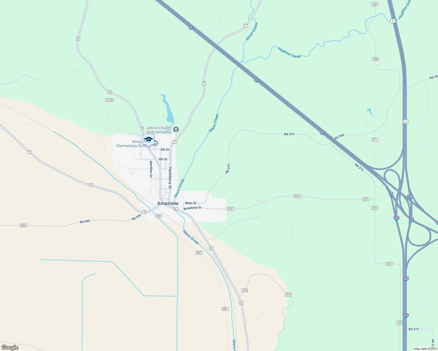 map of restaurants, bars, coffee shops, grocery stores, and more near Main in Amazonia
