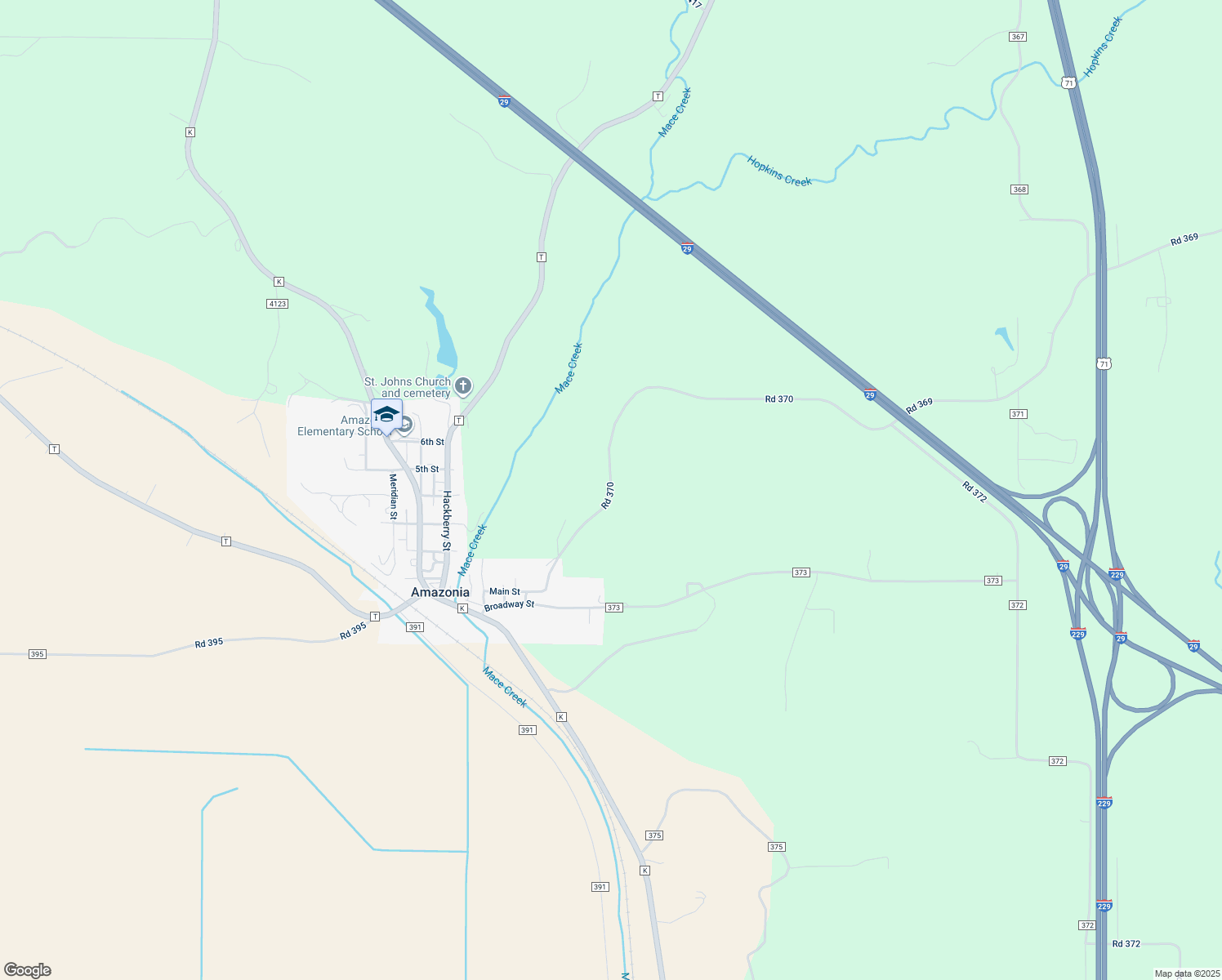 map of restaurants, bars, coffee shops, grocery stores, and more near Main in Amazonia