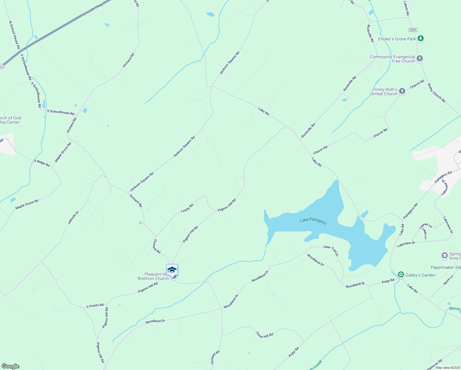 map of restaurants, bars, coffee shops, grocery stores, and more near 5342 Pigeon Hill Road in Spring Grove