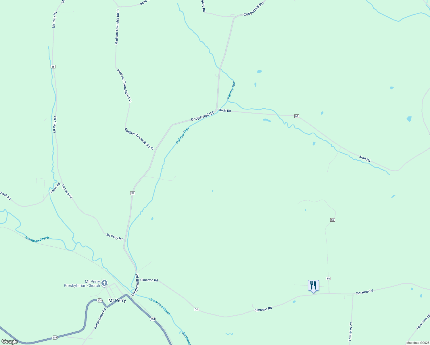 map of restaurants, bars, coffee shops, grocery stores, and more near in Mount Perry