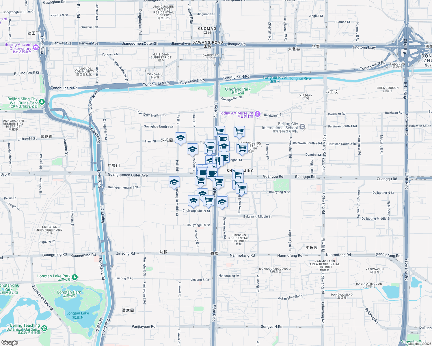 map of restaurants, bars, coffee shops, grocery stores, and more near in 