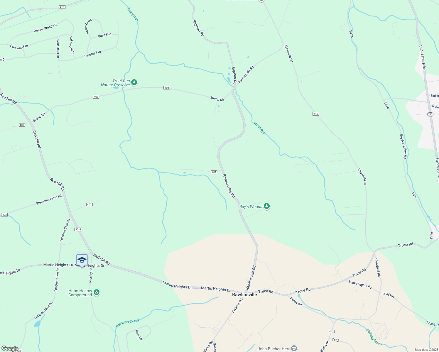 map of restaurants, bars, coffee shops, grocery stores, and more near 1614 Rawlinsville Road in Holtwood