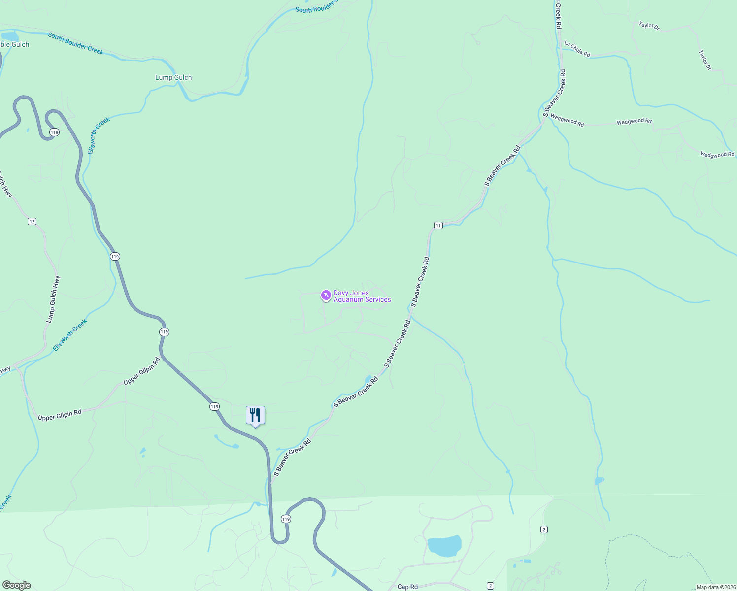 map of restaurants, bars, coffee shops, grocery stores, and more near 278 Aspen Circle in Black Hawk