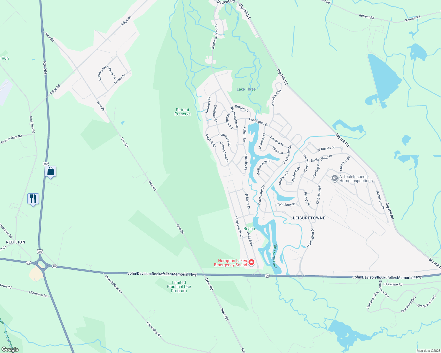 map of restaurants, bars, coffee shops, grocery stores, and more near 31 Dutchess Court in Southampton Township