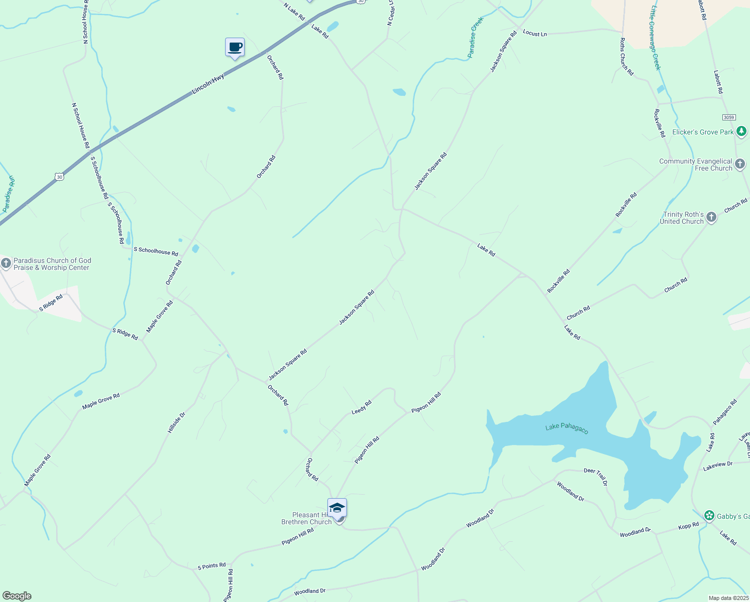 map of restaurants, bars, coffee shops, grocery stores, and more near 1027 Jackson Square Road in Spring Grove