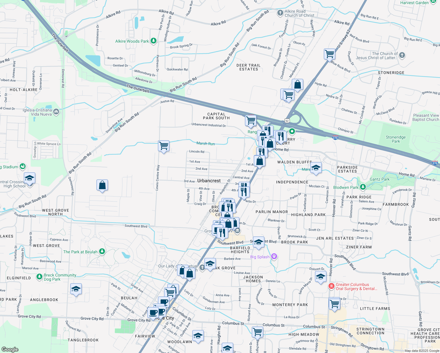 Central Avenue, Urbancrest OH Walk Score