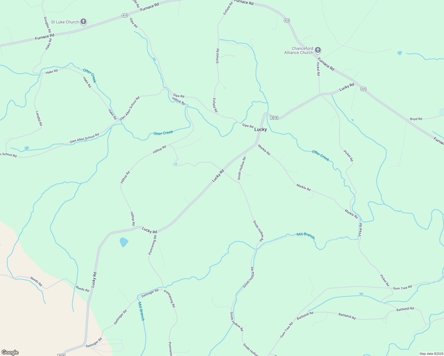 map of restaurants, bars, coffee shops, grocery stores, and more near 11191 Lucky Road in Brogue