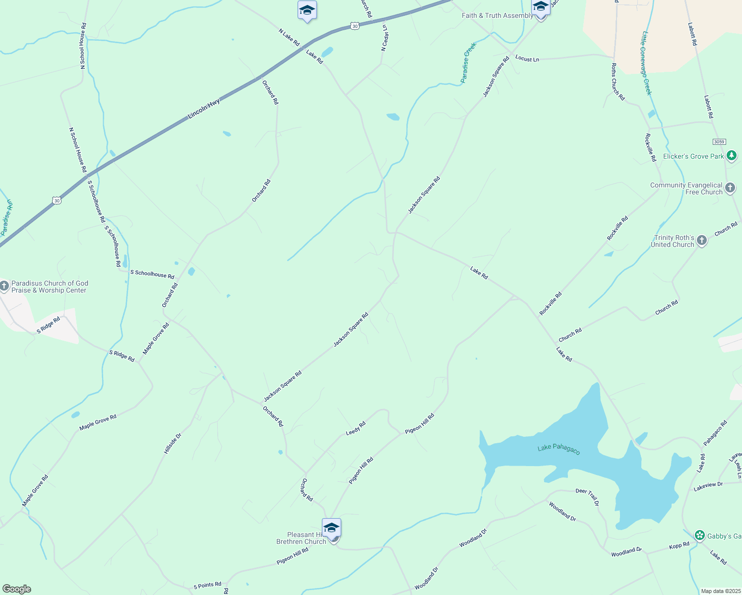 map of restaurants, bars, coffee shops, grocery stores, and more near 1012 Jackson Square Road in Spring Grove