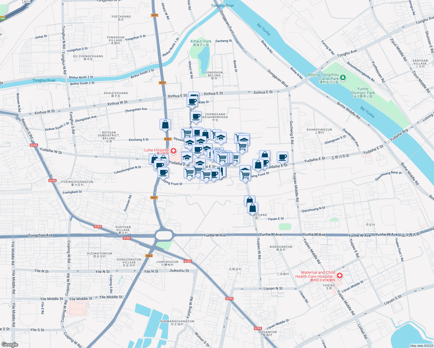 map of restaurants, bars, coffee shops, grocery stores, and more near in 