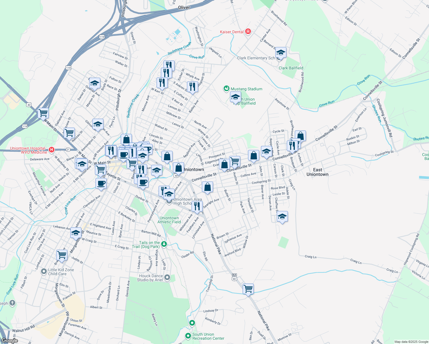 103 Connellsville Street, Uniontown PA Walk Score