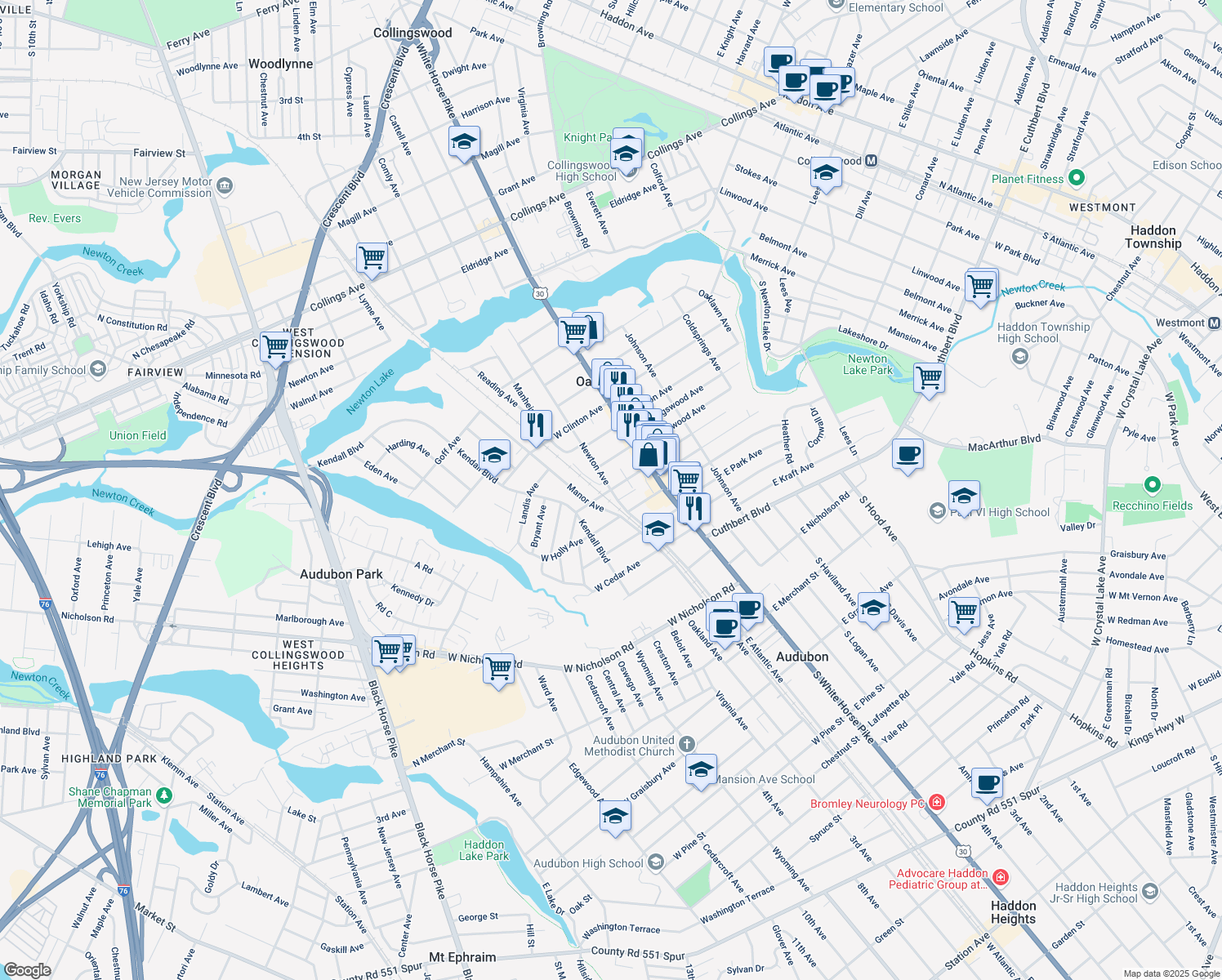 West Oakland Avenue, Oaklyn NJ Walk Score