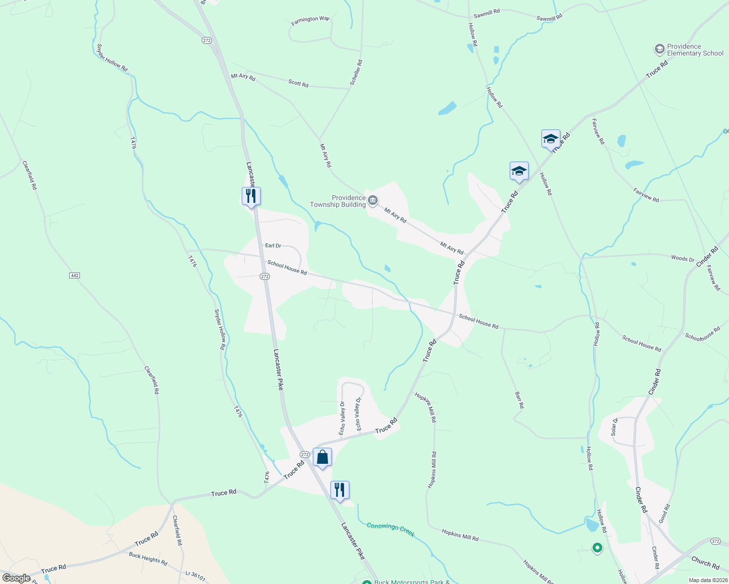 map of restaurants, bars, coffee shops, grocery stores, and more near 366 School House Road in New Providence