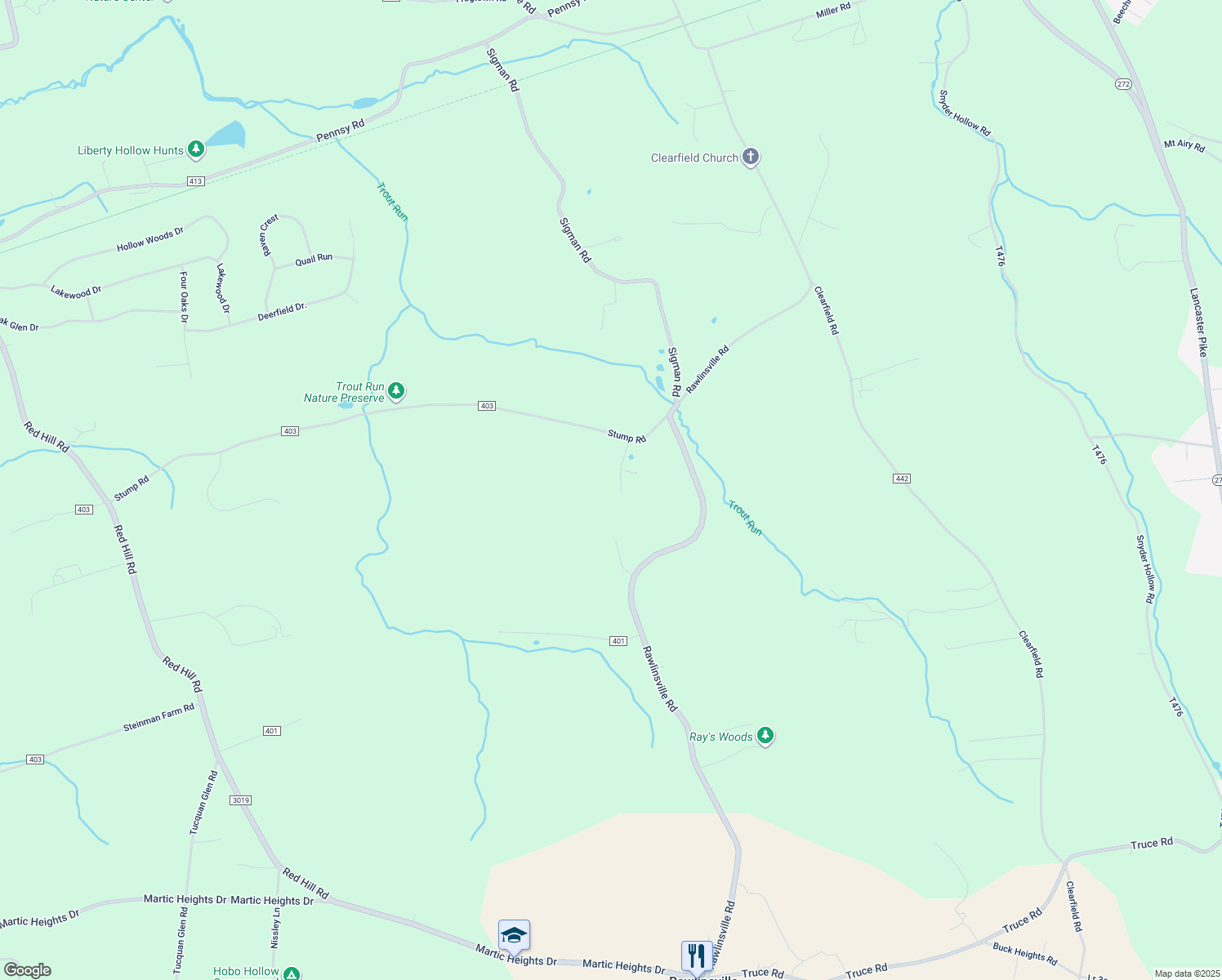 map of restaurants, bars, coffee shops, grocery stores, and more near 105 Brookside Lane in New Providence