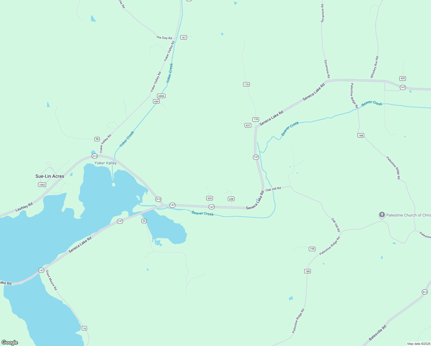 map of restaurants, bars, coffee shops, grocery stores, and more near 55385 Seneca Lake Road in Quaker City