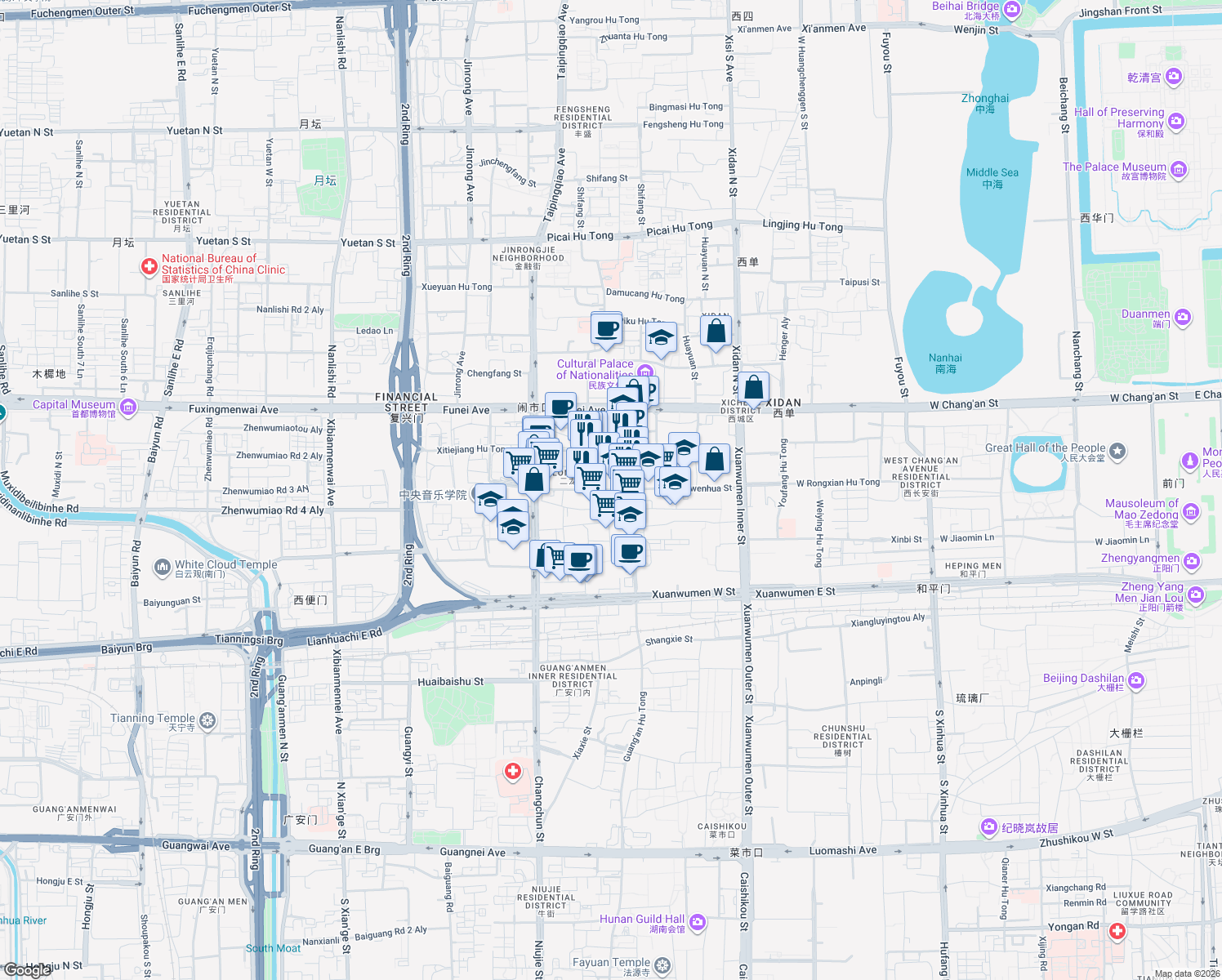 map of restaurants, bars, coffee shops, grocery stores, and more near in 