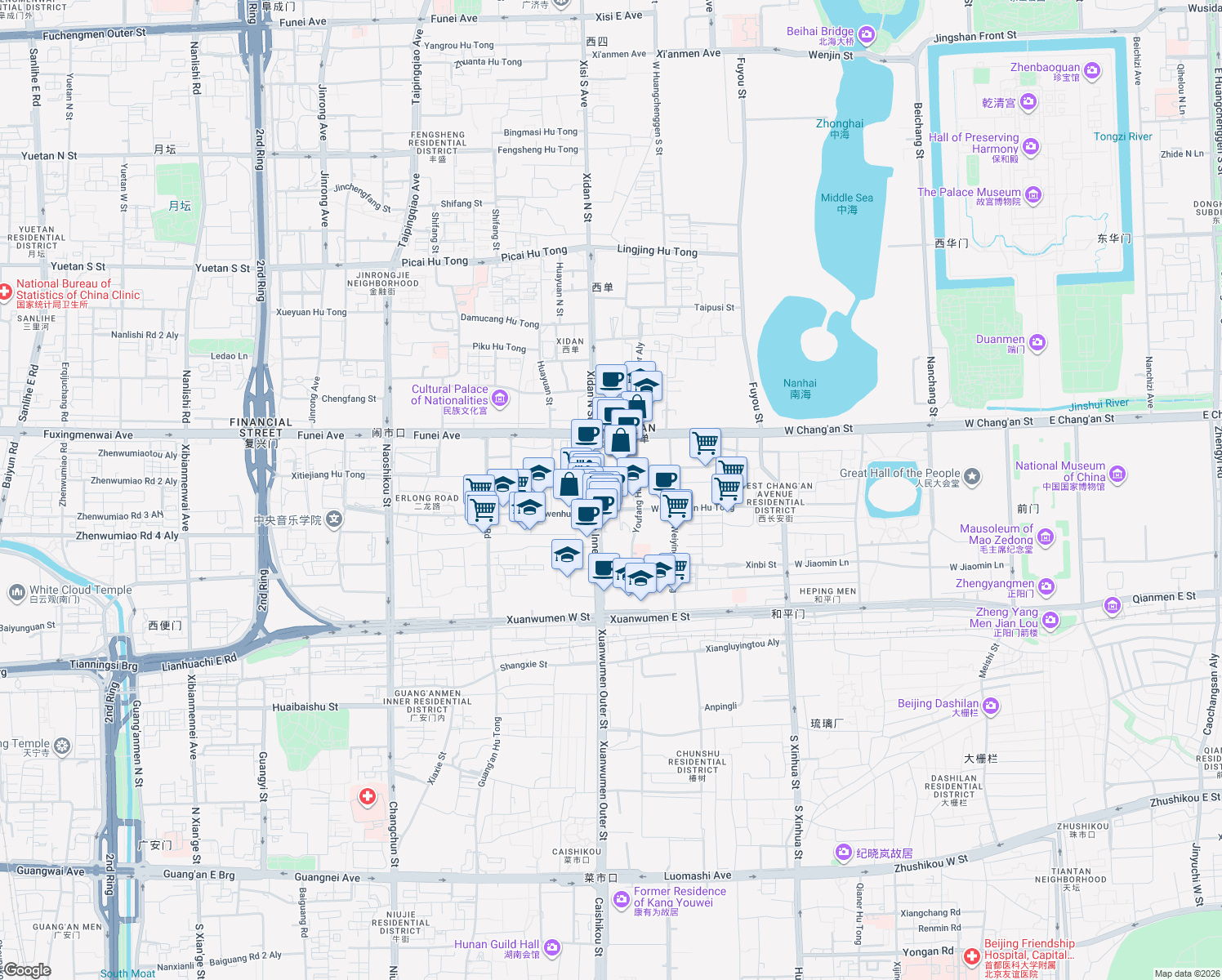 map of restaurants, bars, coffee shops, grocery stores, and more near in 