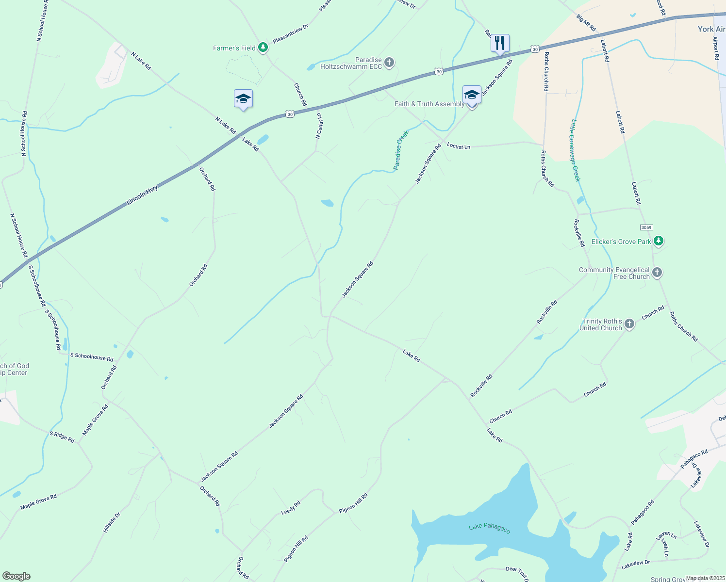 map of restaurants, bars, coffee shops, grocery stores, and more near 695 Jackson Square Rd in Spring Grove