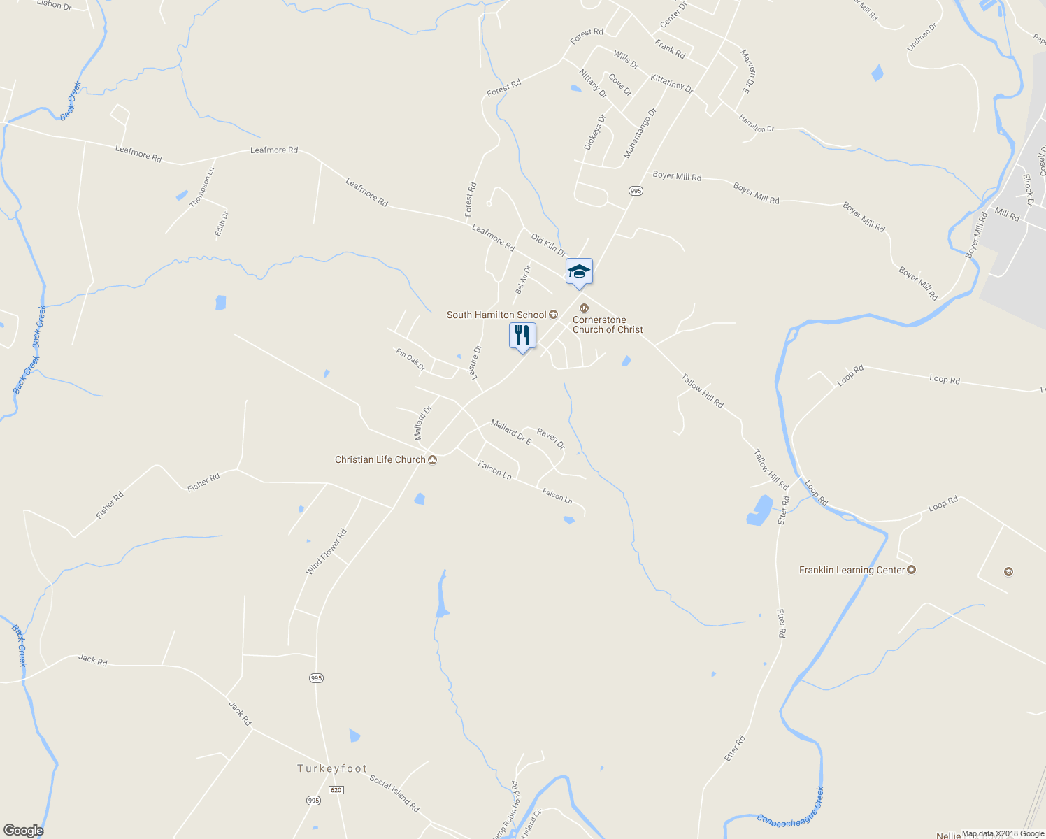 map of restaurants, bars, coffee shops, grocery stores, and more near 1787 Raven Drive in Chambersburg