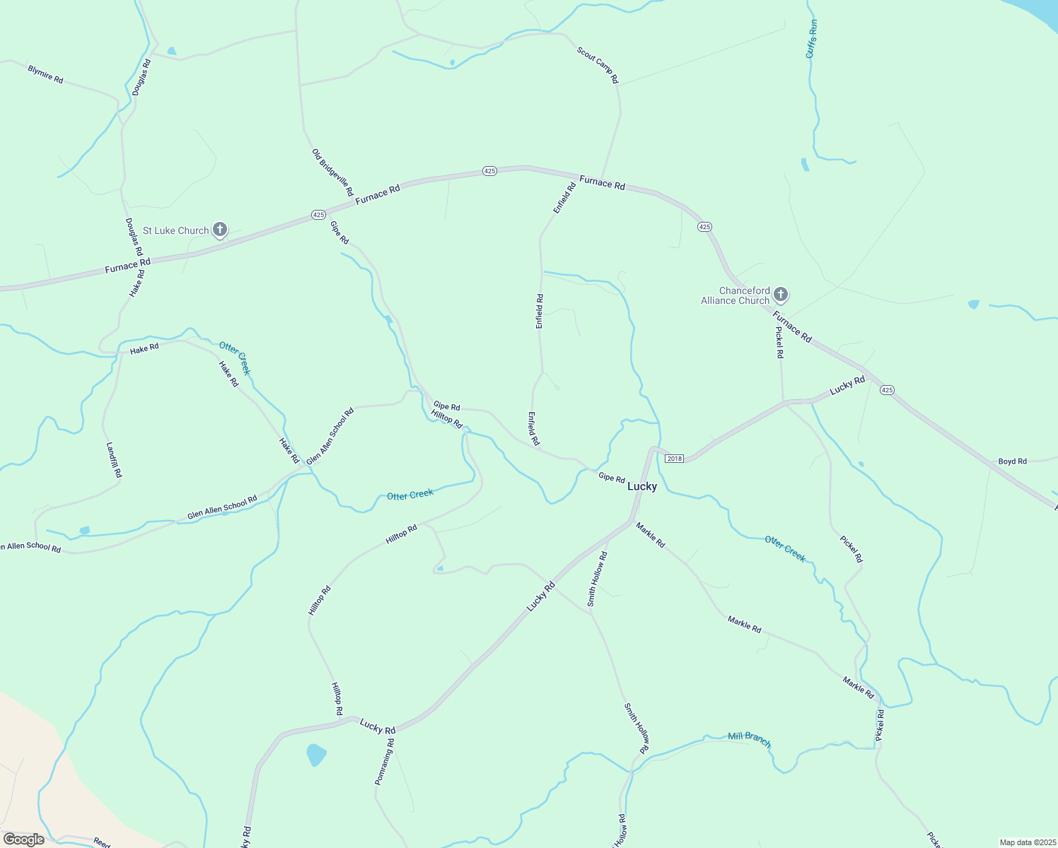 map of restaurants, bars, coffee shops, grocery stores, and more near 10682 Enfield Road in Felton