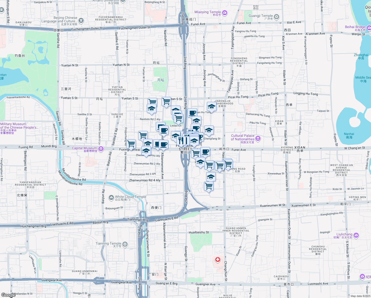 map of restaurants, bars, coffee shops, grocery stores, and more near in 