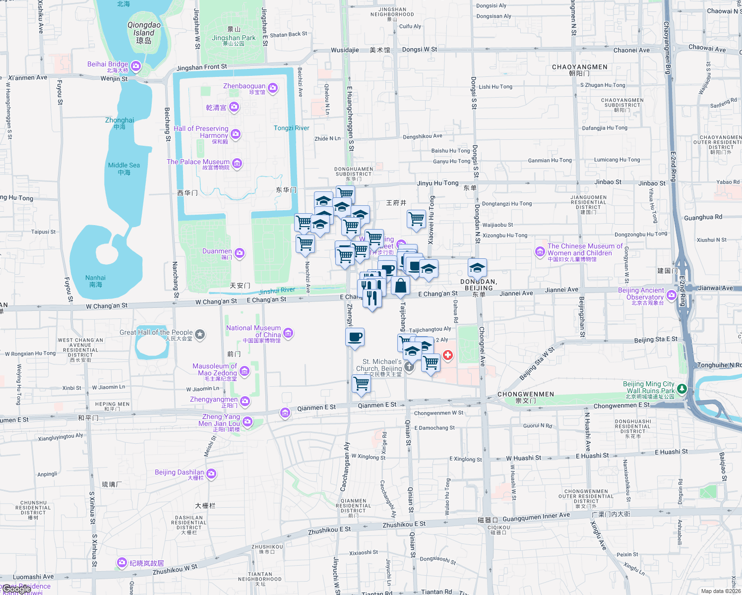 map of restaurants, bars, coffee shops, grocery stores, and more near in 