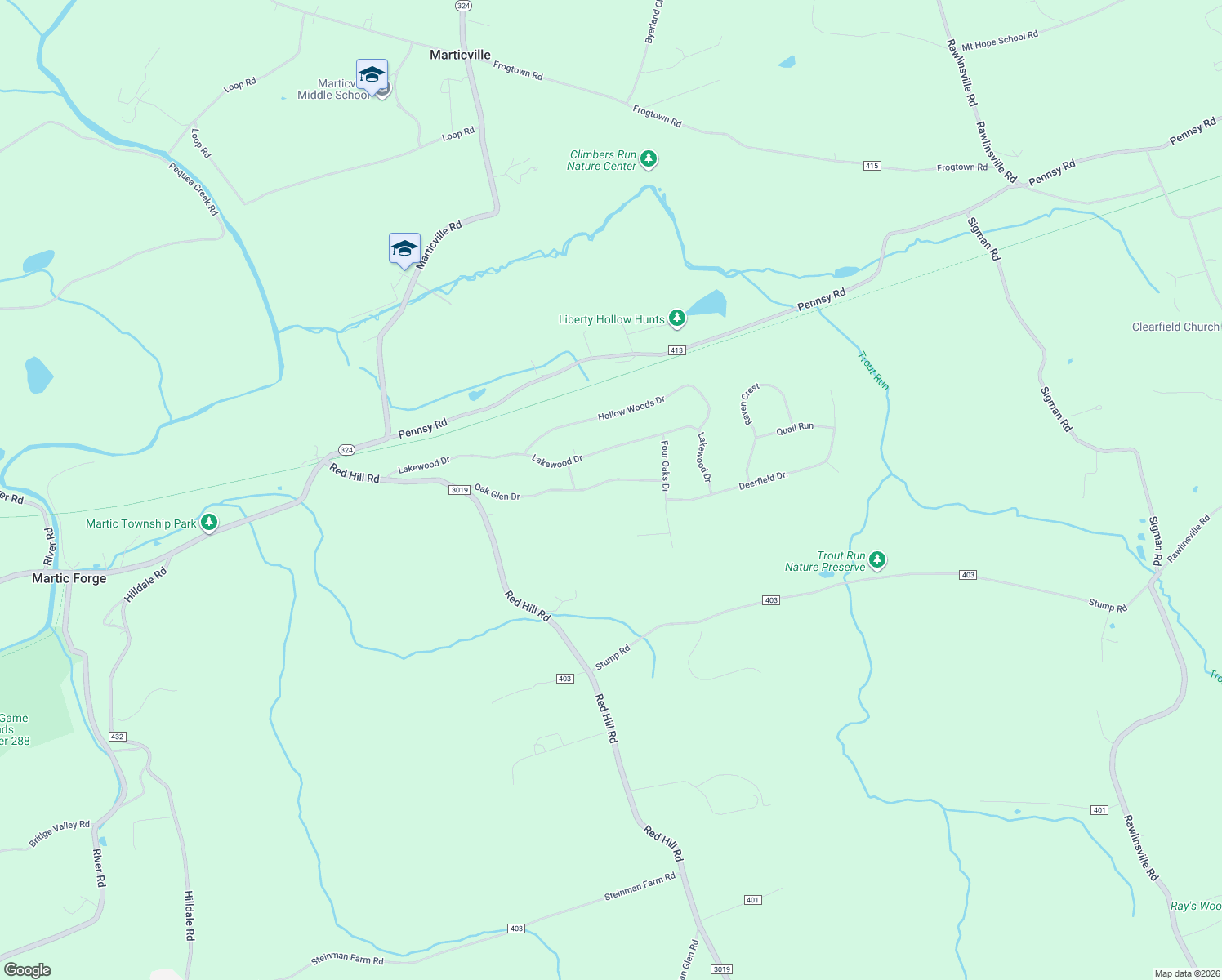 map of restaurants, bars, coffee shops, grocery stores, and more near 92 Oak Glen Dr in Pequea