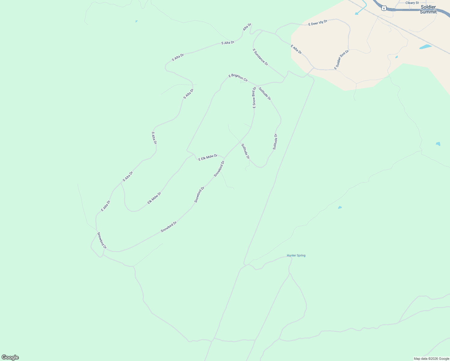 map of restaurants, bars, coffee shops, grocery stores, and more near Powder Mountain Circle in Utah County