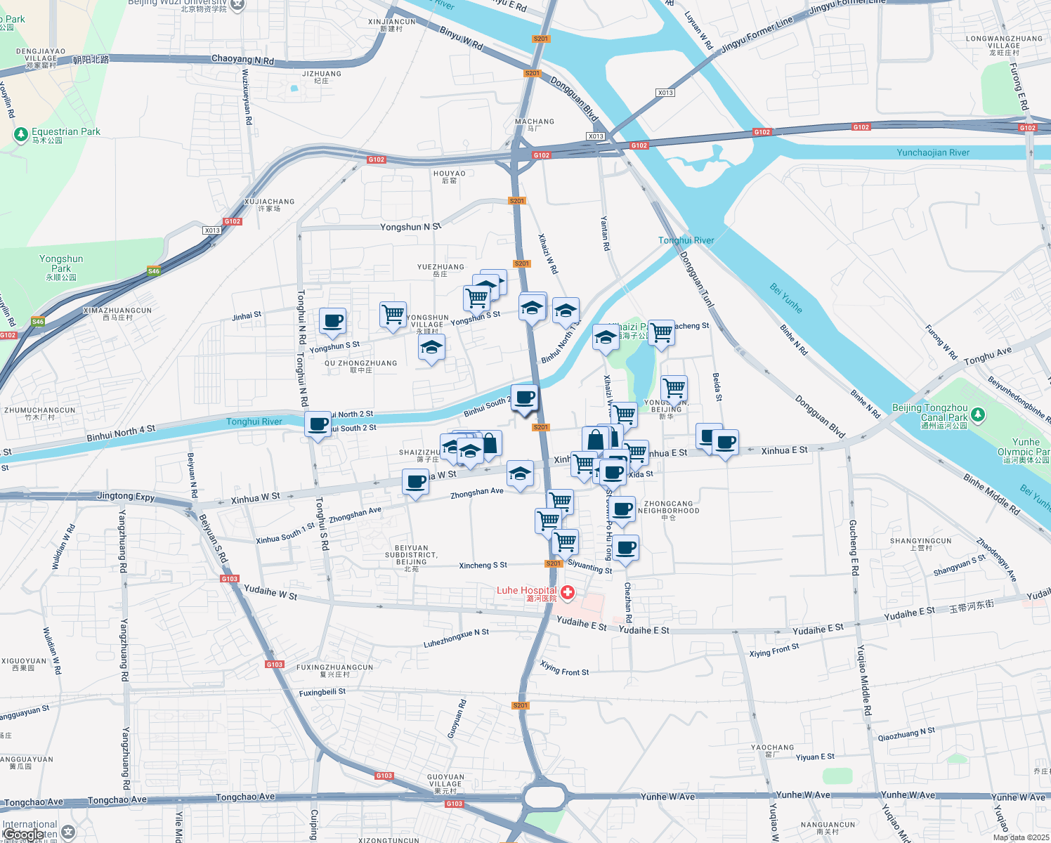 map of restaurants, bars, coffee shops, grocery stores, and more near in 