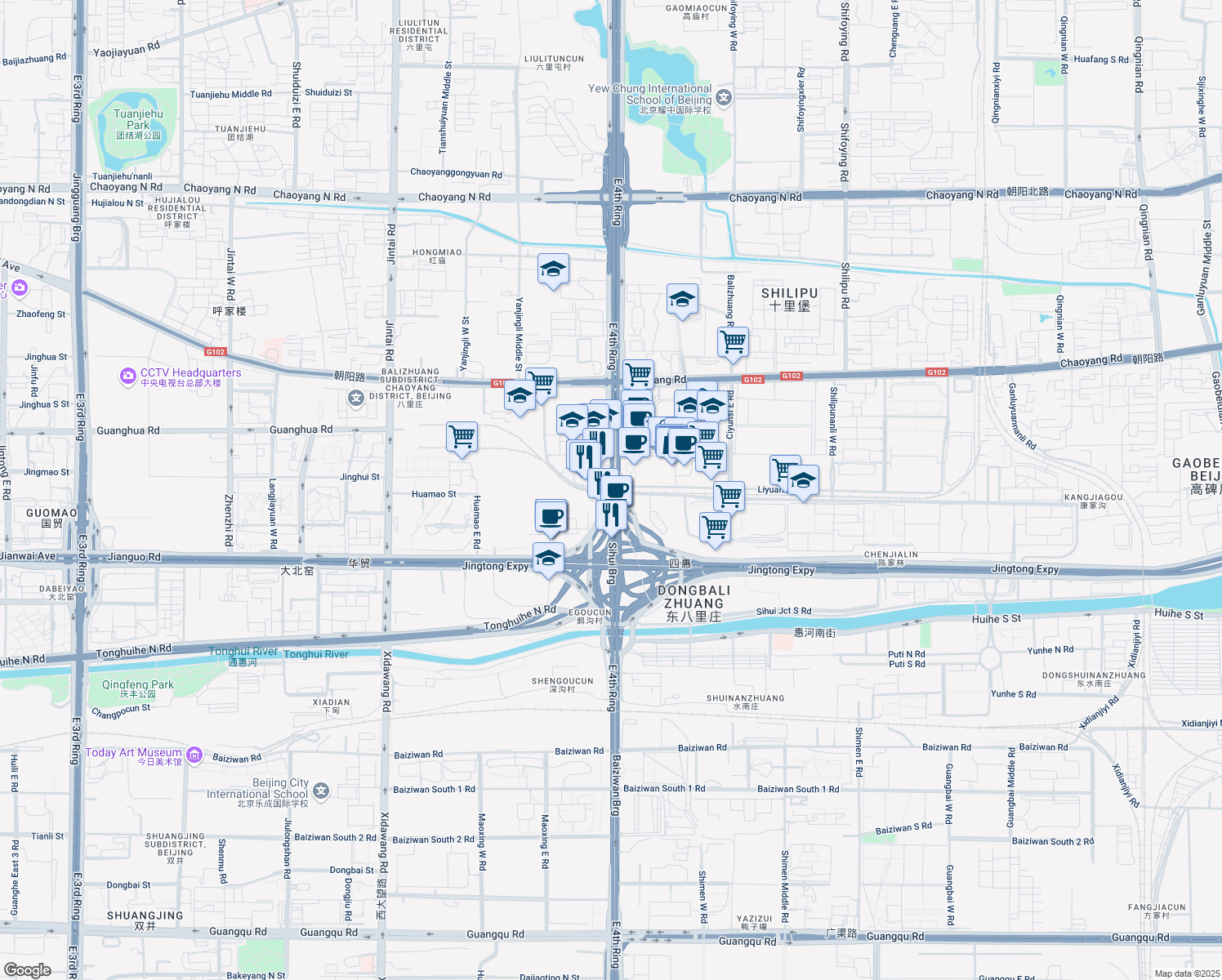 map of restaurants, bars, coffee shops, grocery stores, and more near in 