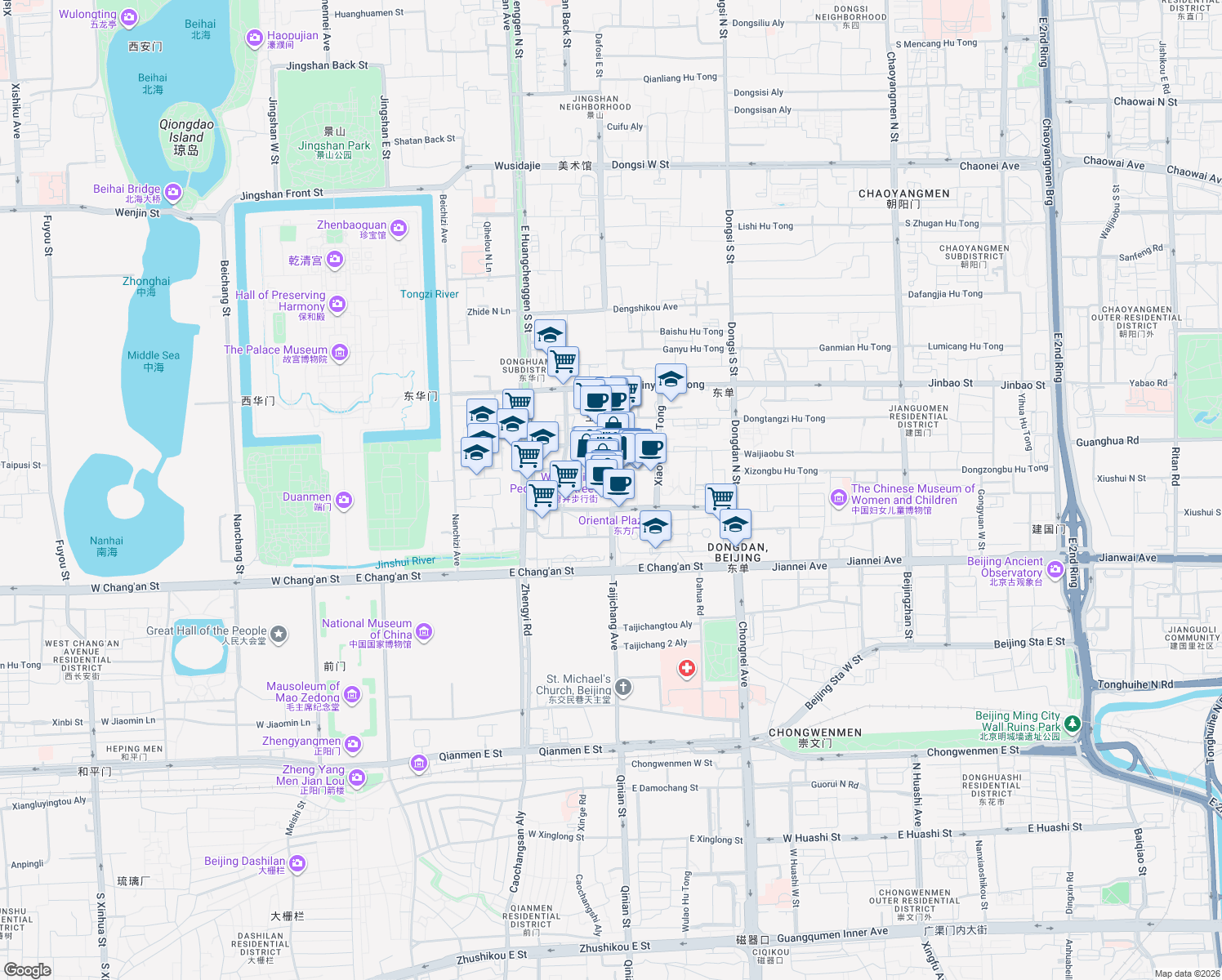 map of restaurants, bars, coffee shops, grocery stores, and more near in 