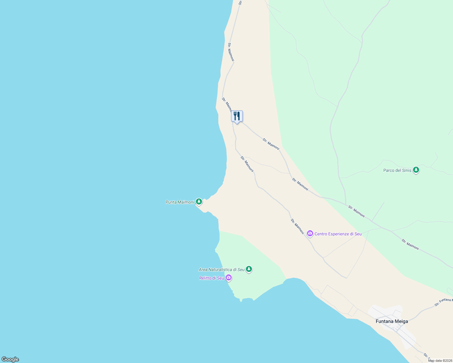 map of restaurants, bars, coffee shops, grocery stores, and more near in Province of Oristano