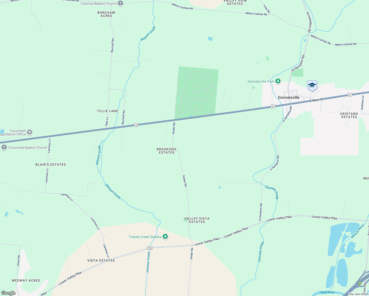 map of restaurants, bars, coffee shops, grocery stores, and more near 312 Snider Rd in New Carlisle