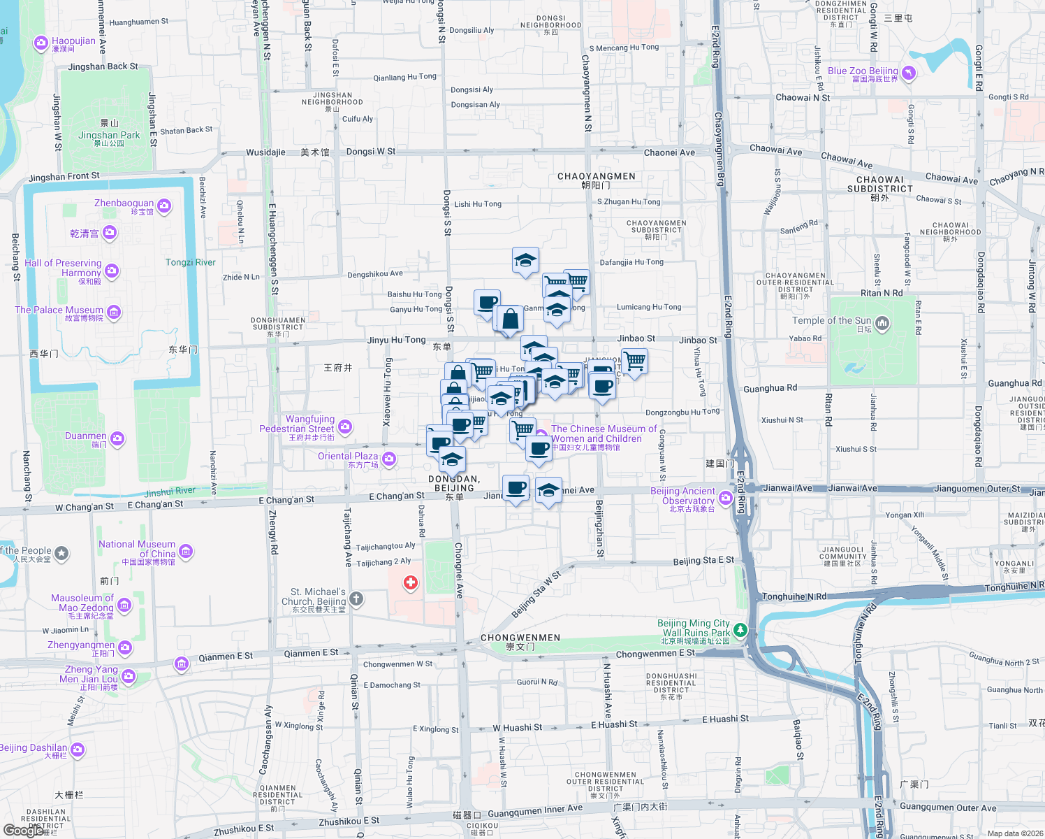 map of restaurants, bars, coffee shops, grocery stores, and more near in 