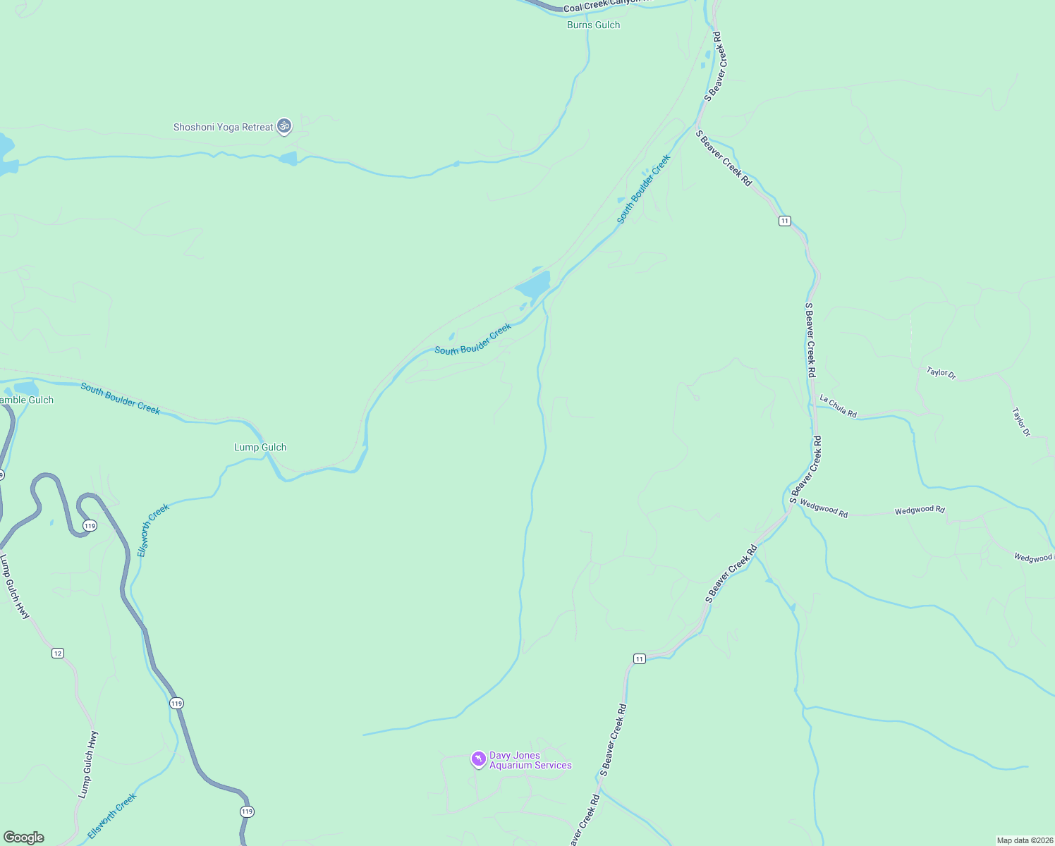 map of restaurants, bars, coffee shops, grocery stores, and more near 1001 Pactolus Lake Road in Black Hawk