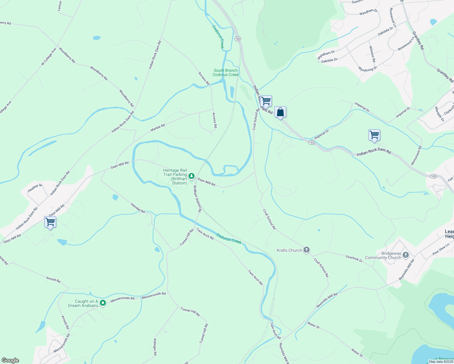 map of restaurants, bars, coffee shops, grocery stores, and more near 460 Days Mill Road in York