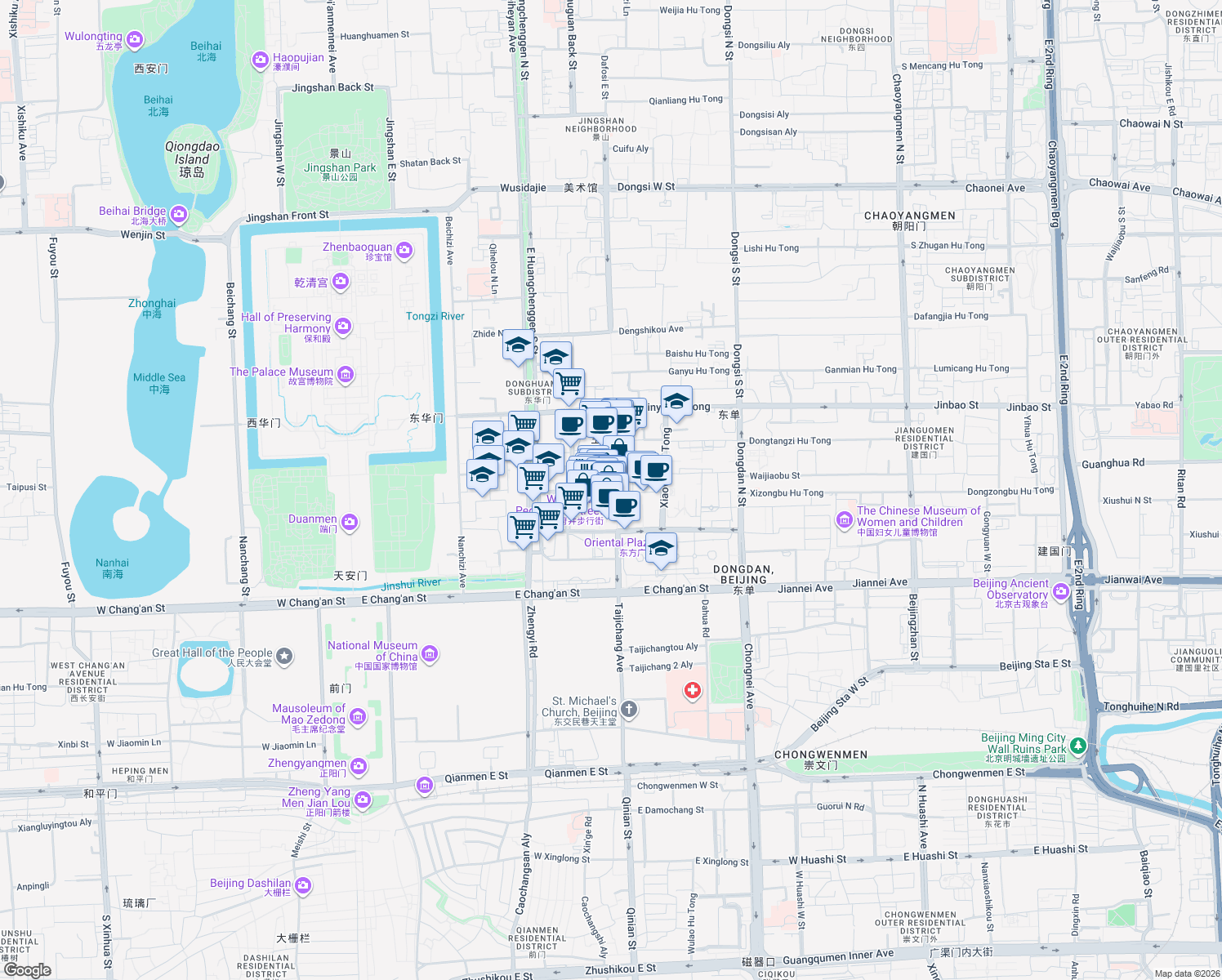 map of restaurants, bars, coffee shops, grocery stores, and more near in 