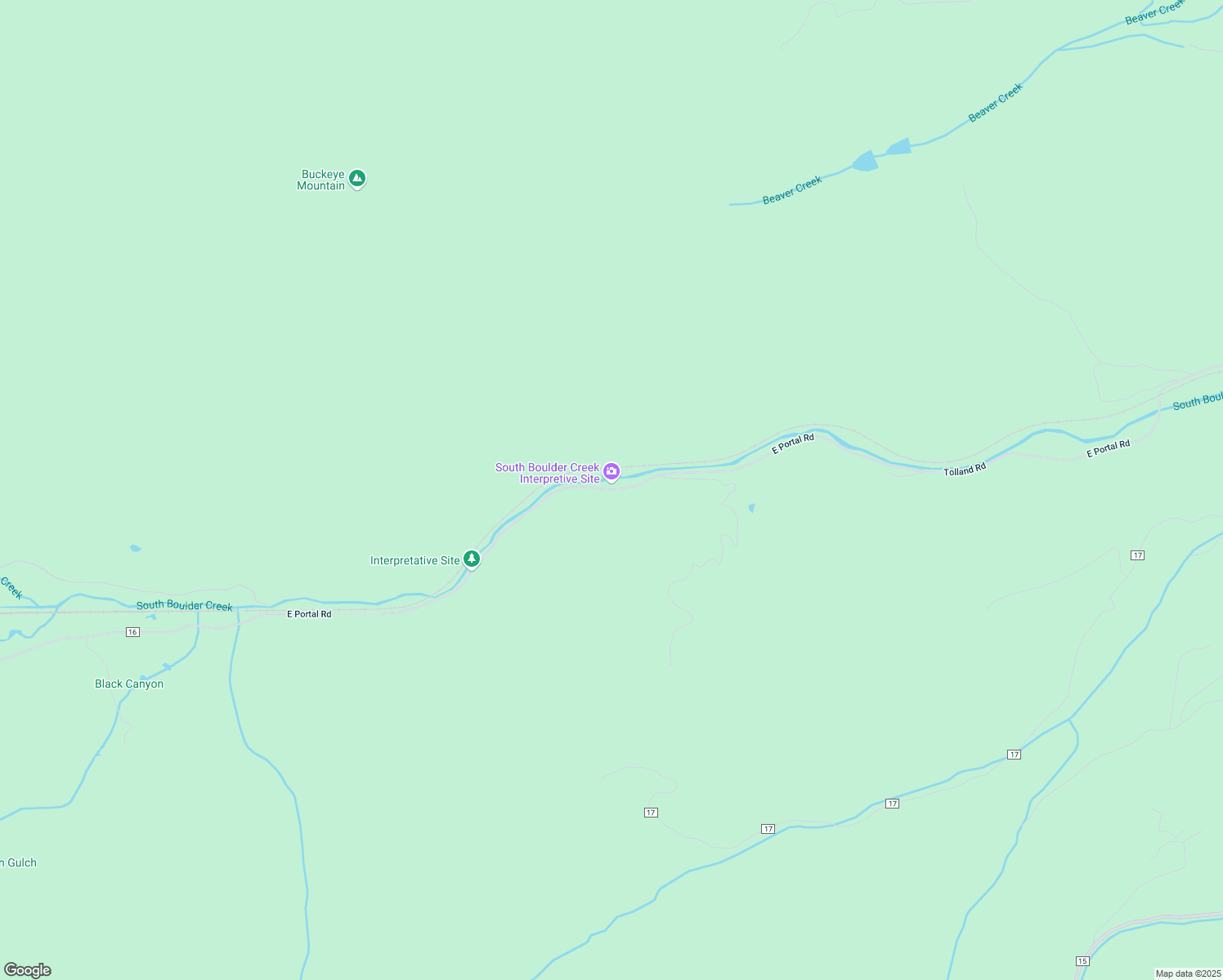 map of restaurants, bars, coffee shops, grocery stores, and more near East Portal Road in Black Hawk