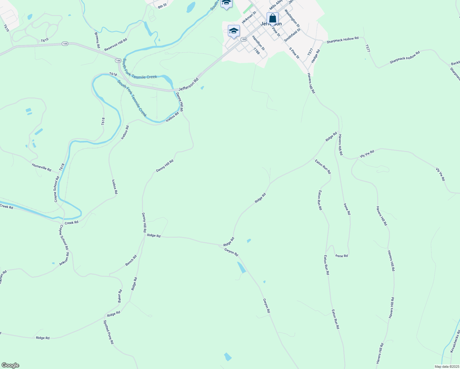 map of restaurants, bars, coffee shops, grocery stores, and more near in Jefferson