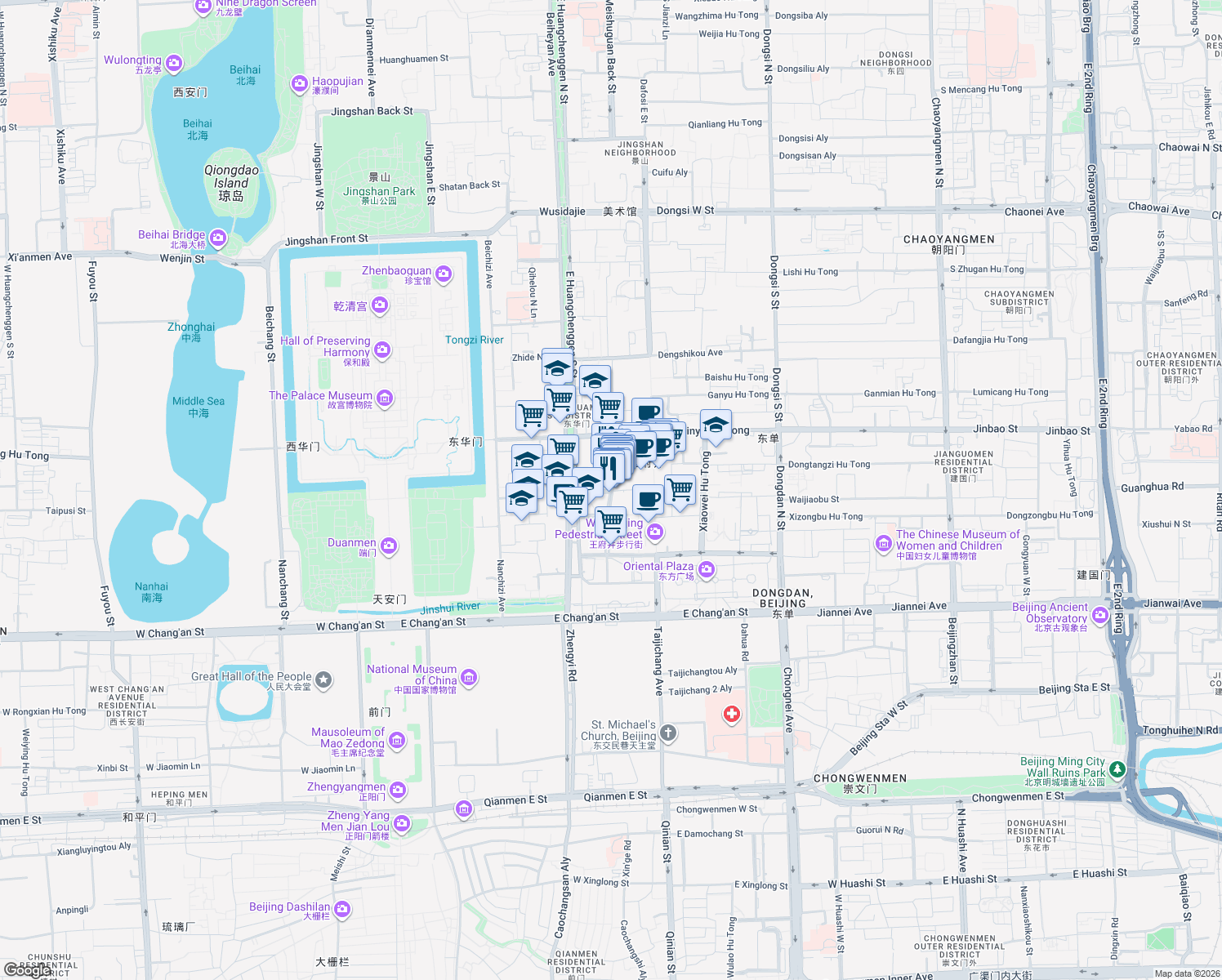 map of restaurants, bars, coffee shops, grocery stores, and more near in 