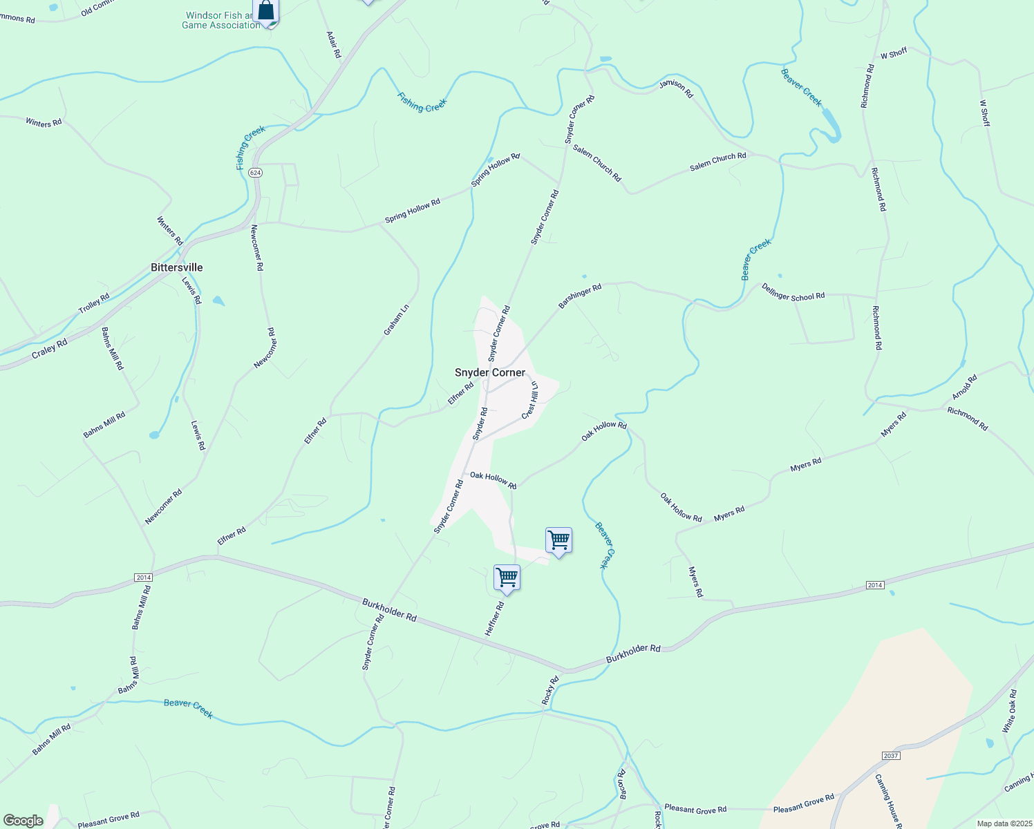 map of restaurants, bars, coffee shops, grocery stores, and more near 64 Crest Hill Lane in Red Lion