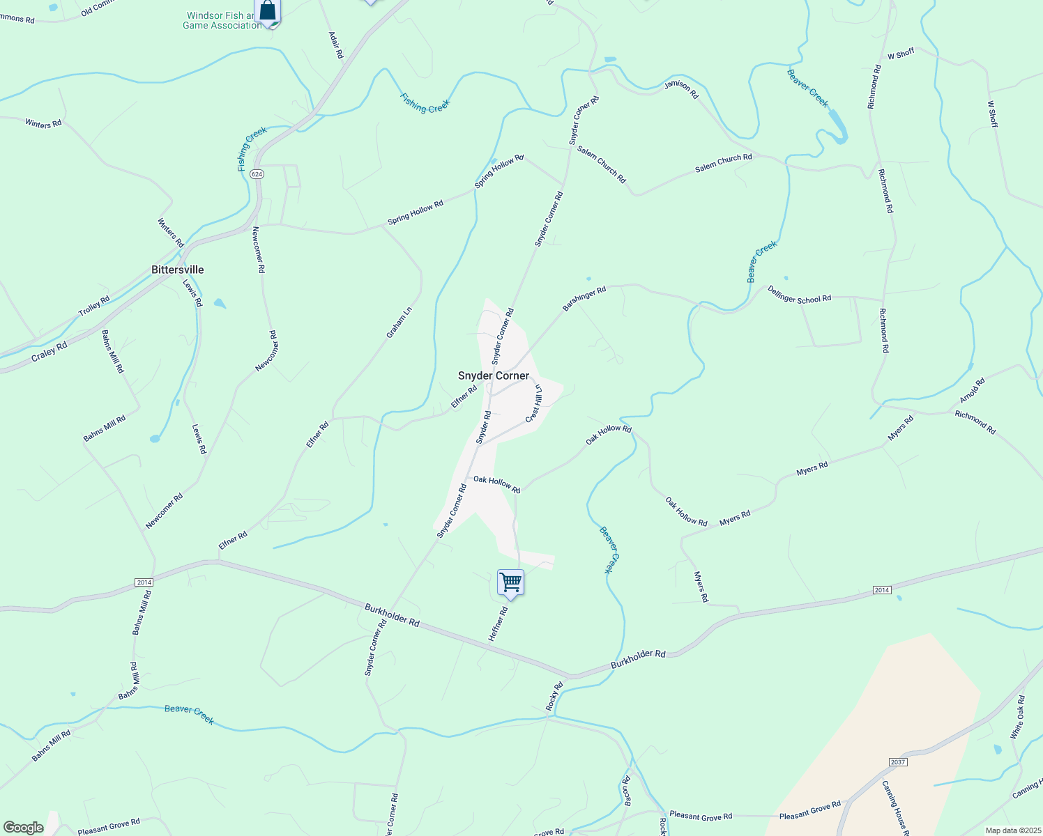 map of restaurants, bars, coffee shops, grocery stores, and more near 64 Crest Hill Lane in Red Lion