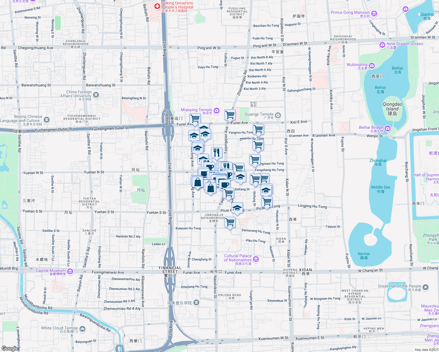 map of restaurants, bars, coffee shops, grocery stores, and more near in 
