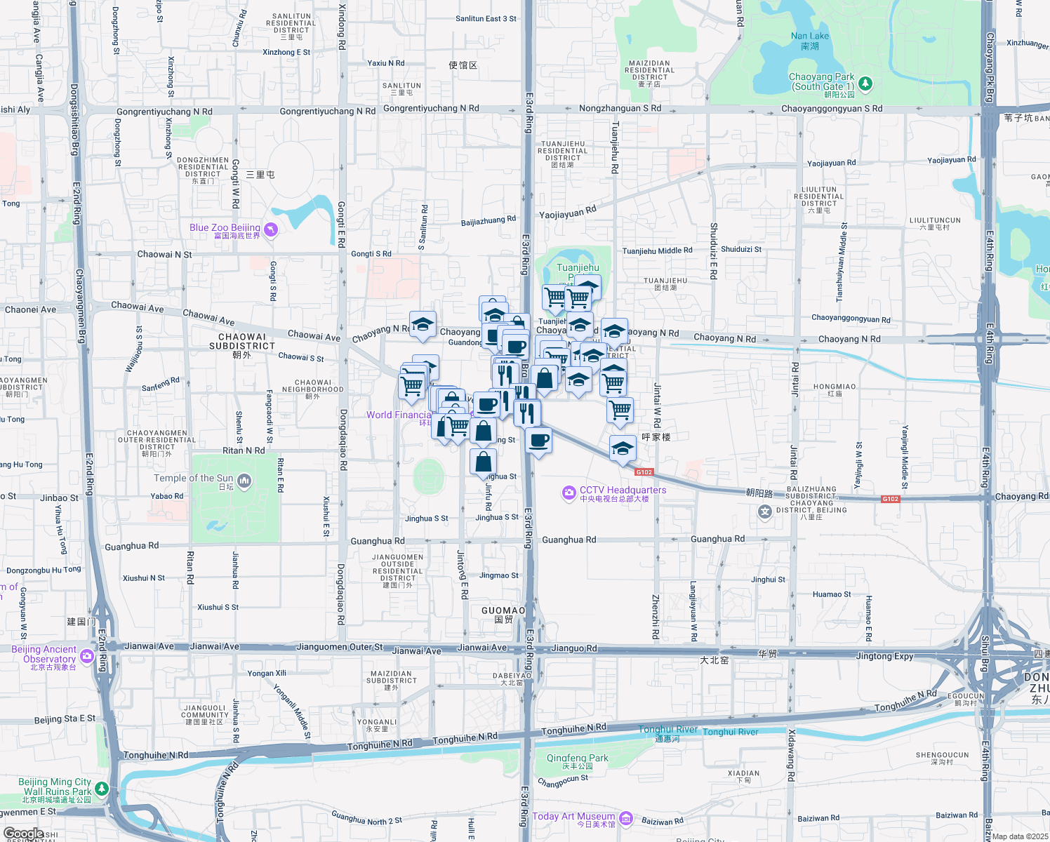 map of restaurants, bars, coffee shops, grocery stores, and more near in 